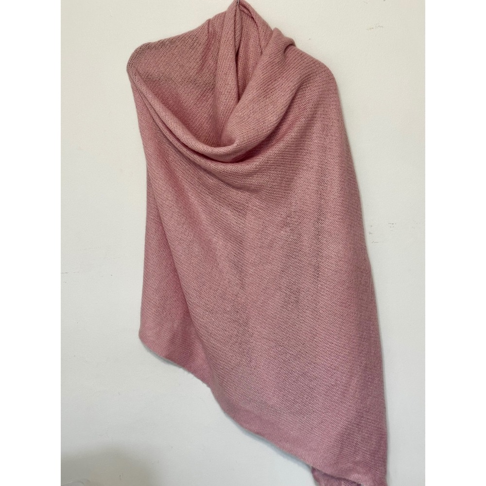 Free People Dusty Rose Pink Knit Oversized Scarf Wrap Shawl Boho Lightweight